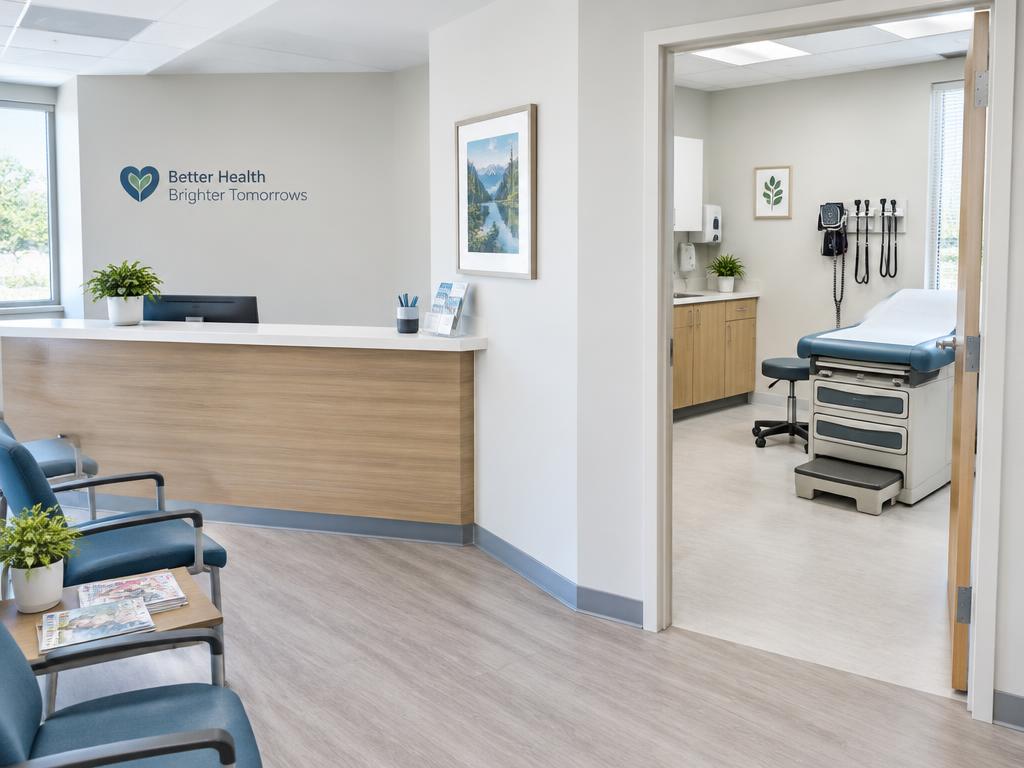 Clean doctor's office reception area